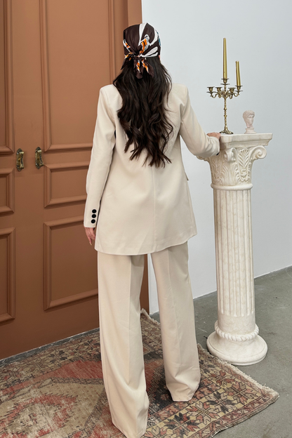 Kadın Blazer Ceket Rahat Kalıp Astarlı Tek Düğmeli Ceket