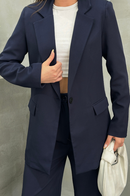 Kadın Blazer Ceket Rahat Kalıp Astarlı Tek Düğmeli Ceket
