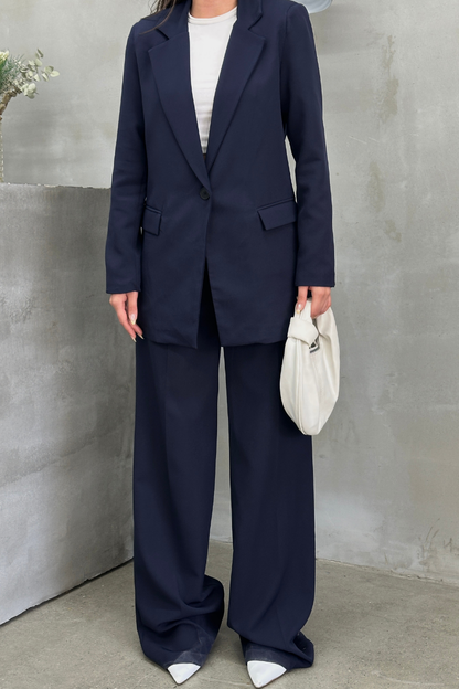 Kadın Blazer Ceket Rahat Kalıp Astarlı Tek Düğmeli Ceket