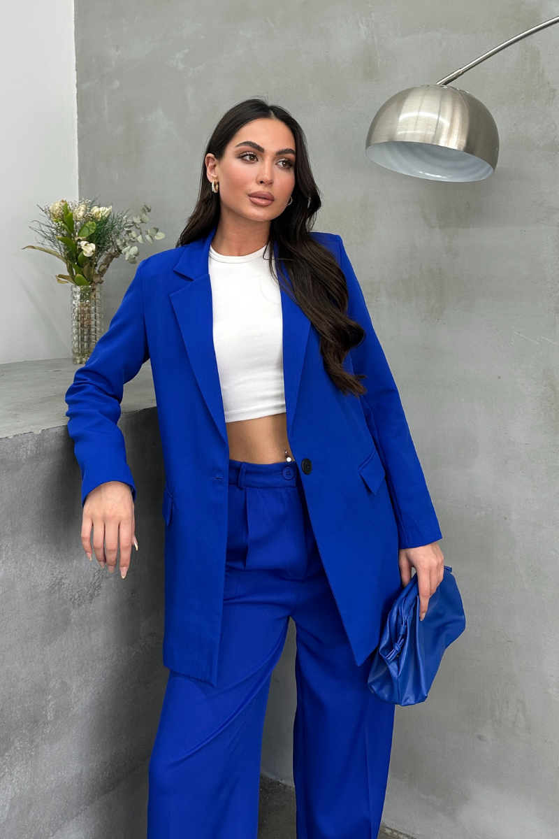 Kadın Blazer Ceket Rahat Kalıp Astarlı Tek Düğmeli Ceket