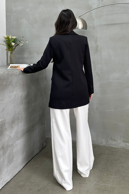 Kadın Blazer Ceket Rahat Kalıp Astarlı Tek Düğmeli Ceket