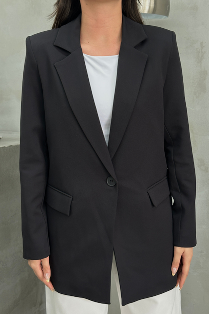 Kadın Blazer Ceket Rahat Kalıp Astarlı Tek Düğmeli Ceket