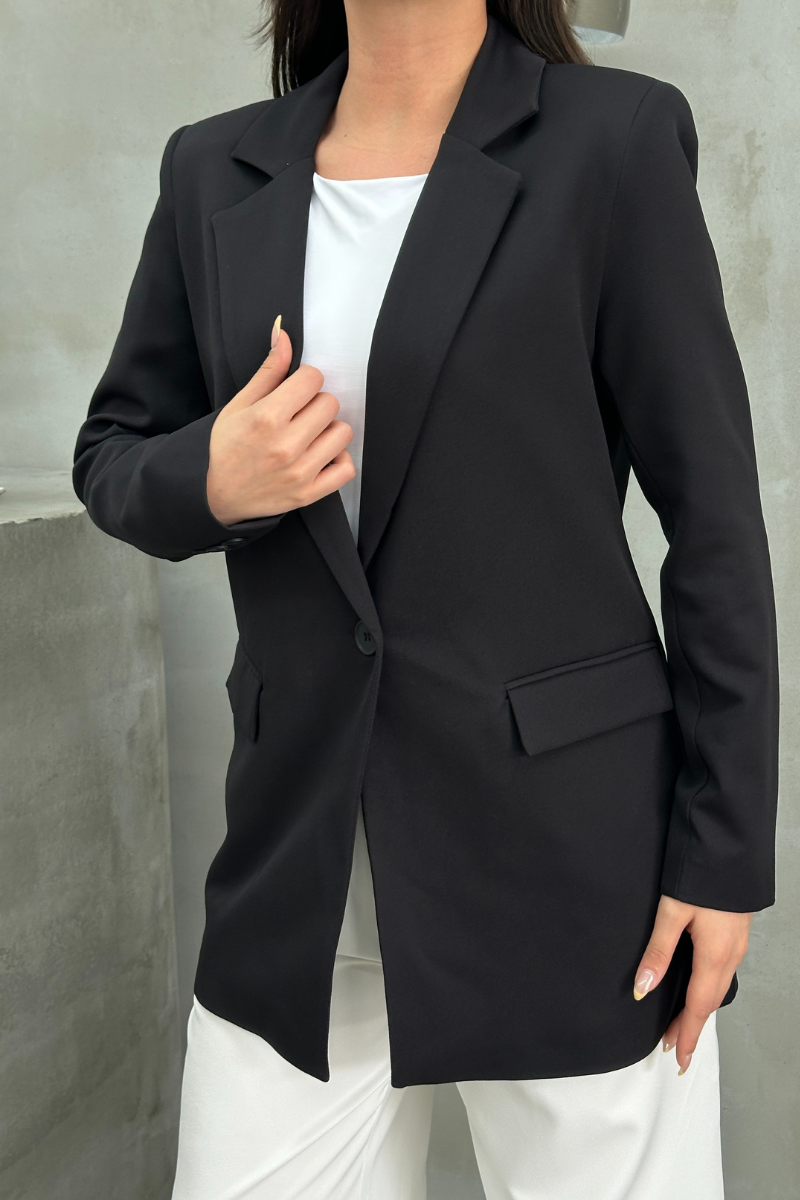 Kadın Blazer Ceket Rahat Kalıp Astarlı Tek Düğmeli Ceket