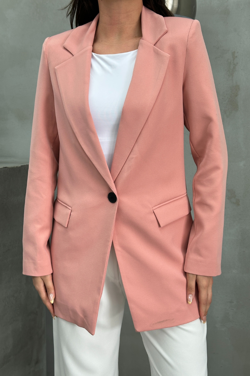 Kadın Blazer Ceket Rahat Kalıp Astarlı Tek Düğmeli Ceket