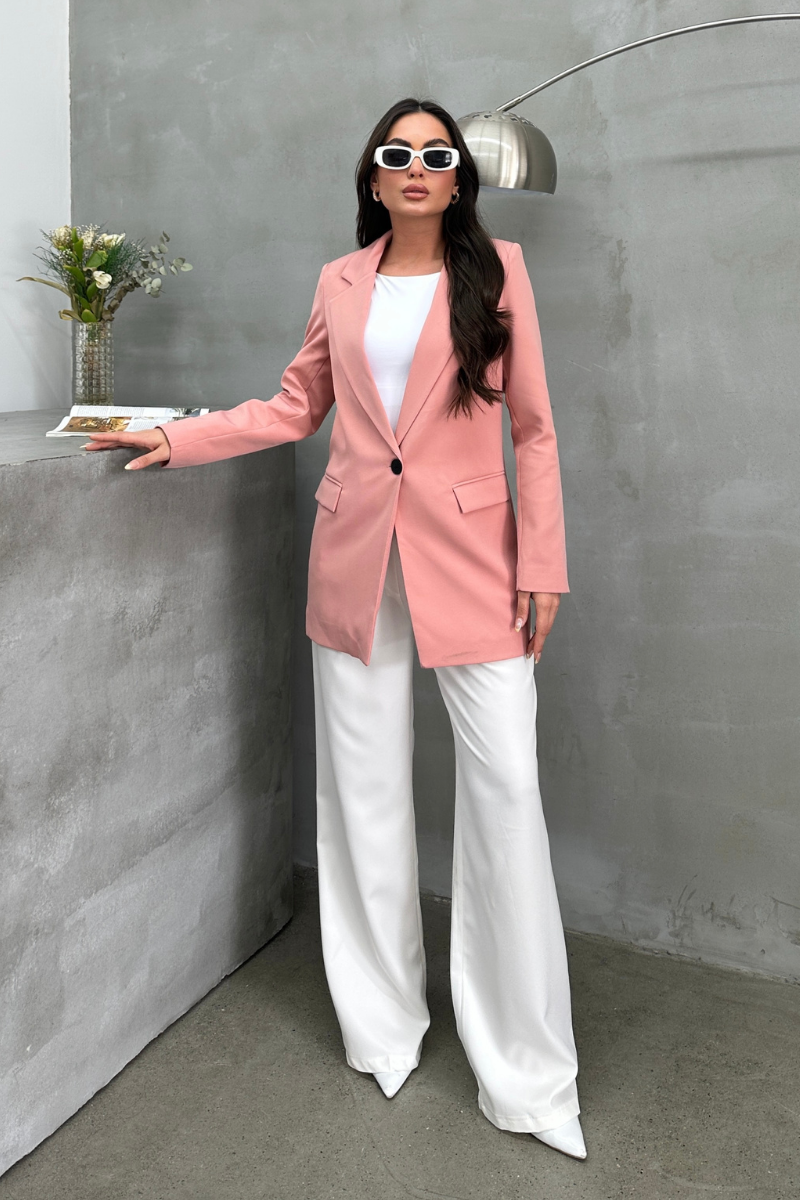 Kadın Blazer Ceket Rahat Kalıp Astarlı Tek Düğmeli Ceket