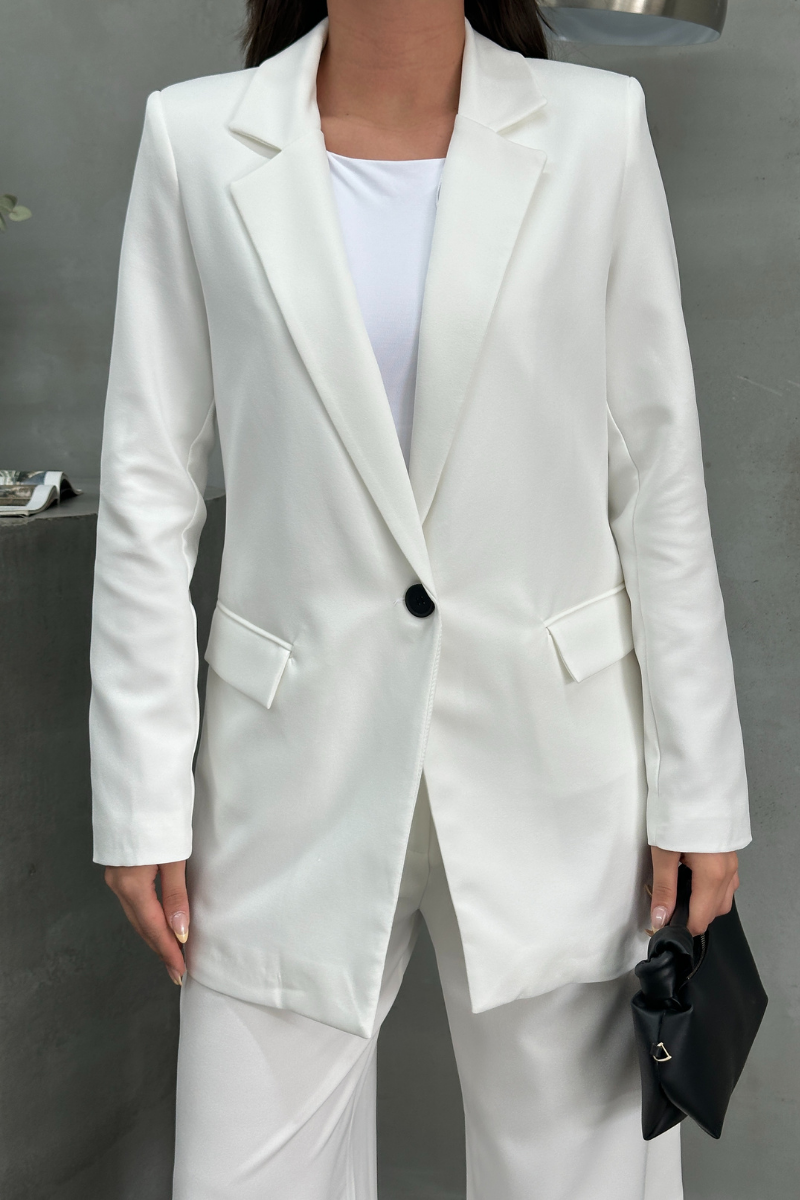 Kadın Blazer Ceket Rahat Kalıp Astarlı Tek Düğmeli Ceket