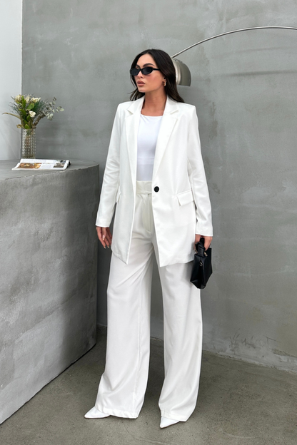 Kadın Blazer Ceket Rahat Kalıp Astarlı Tek Düğmeli Ceket