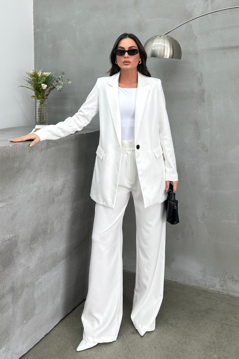 Kadın Blazer Ceket Rahat Kalıp Astarlı Tek Düğmeli Ceket