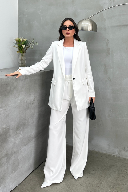 Kadın Blazer Ceket Rahat Kalıp Astarlı Tek Düğmeli Ceket