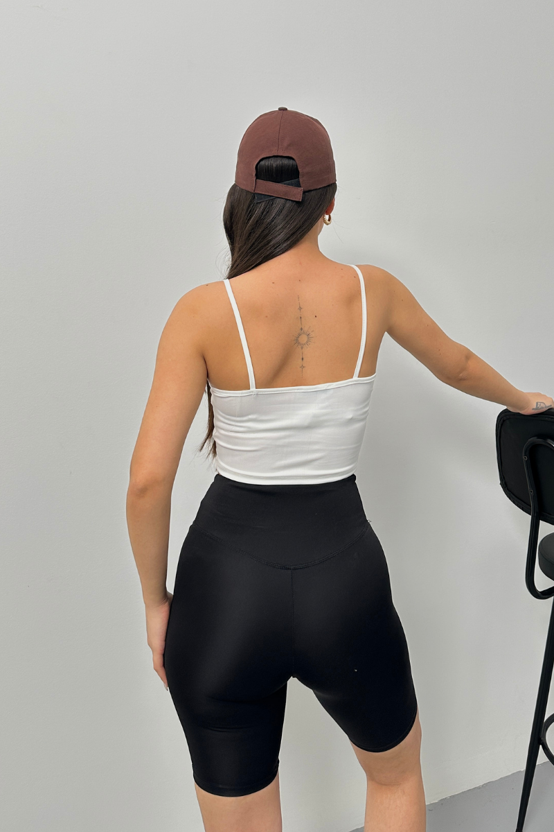 Kadın Crop Top Askılı V Yaka Büstiyer