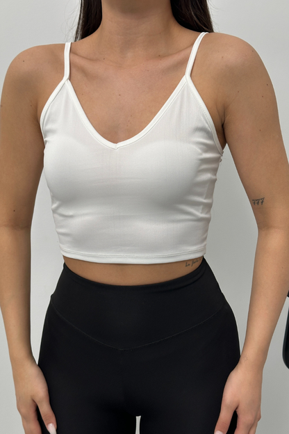 Kadın Crop Top Askılı V Yaka Büstiyer