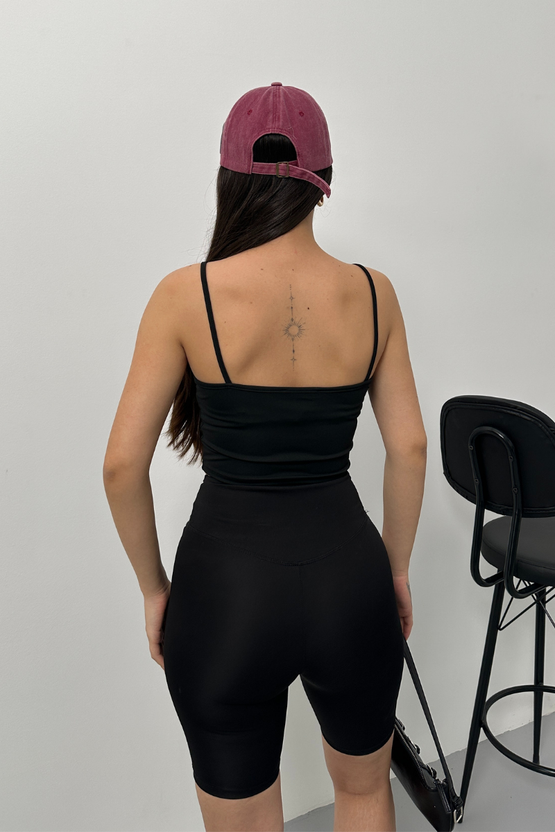 Kadın Crop Top Askılı V Yaka Büstiyer