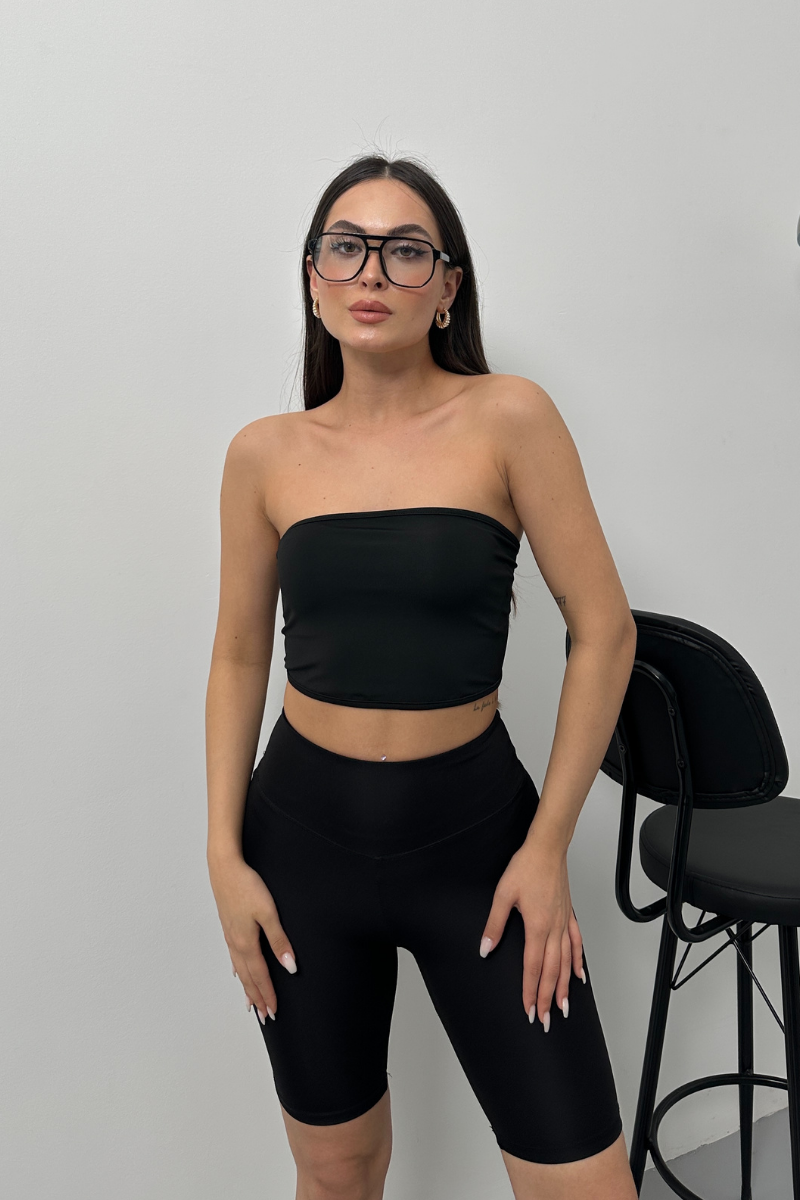 Kadın Crop Top Straplez Basic Sırtı Kopçalı Büstiyer