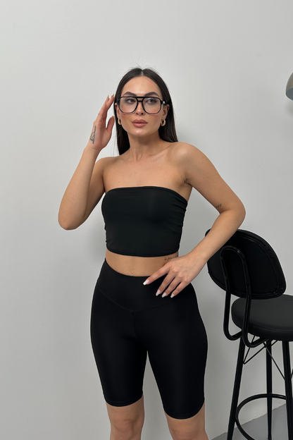 Kadın Crop Top Straplez Basic Sırtı Kopçalı Büstiyer