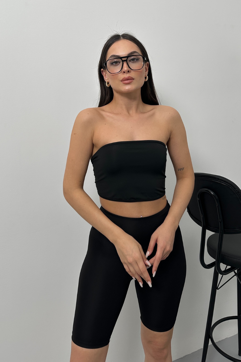 Kadın Crop Top Straplez Basic Sırtı Kopçalı Büstiyer