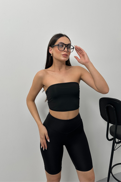 Kadın Crop Top Straplez Basic Sırtı Kopçalı Büstiyer