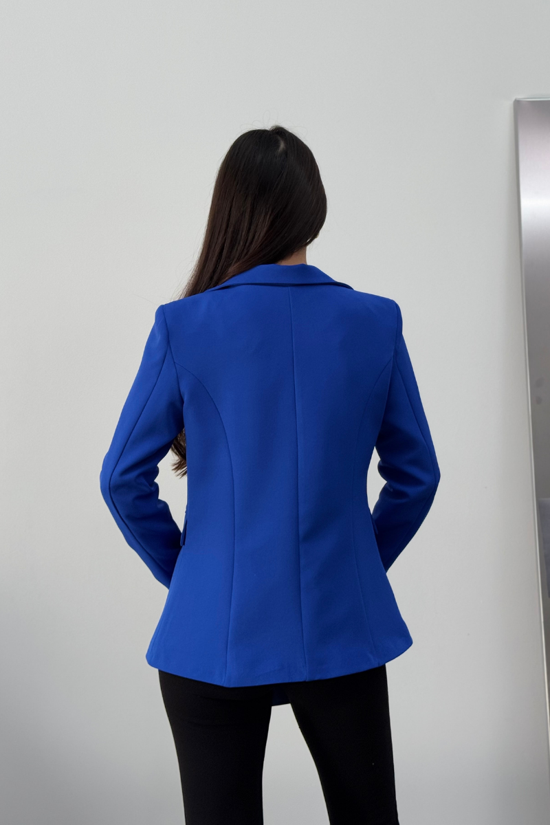 Kadın Blazer Ceket Kısa Düğmeli Astarlı Vatkalı Ceket