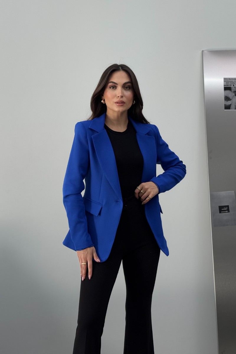 Kadın Blazer Ceket Kısa Düğmeli Astarlı Vatkalı Ceket