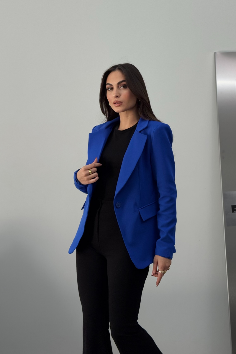 Kadın Blazer Ceket Kısa Düğmeli Astarlı Vatkalı Ceket