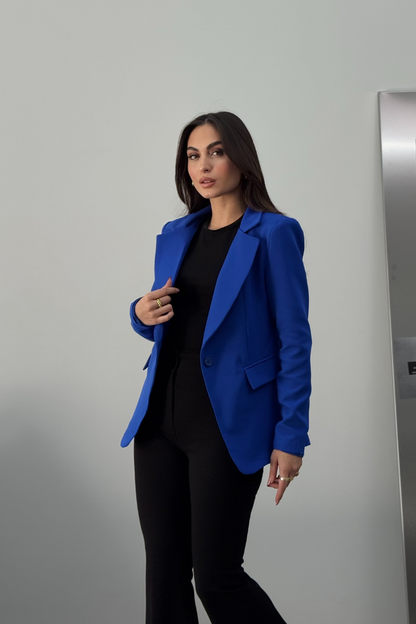 Kadın Blazer Ceket Kısa Düğmeli Astarlı Vatkalı Ceket