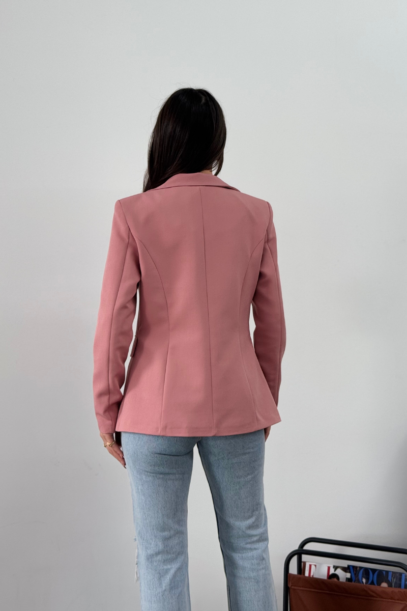 Kadın Blazer Ceket Kısa Düğmeli Astarlı Vatkalı Ceket