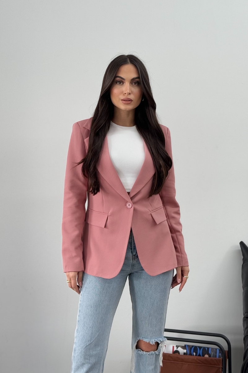 Kadın Blazer Ceket Kısa Düğmeli Astarlı Vatkalı Ceket