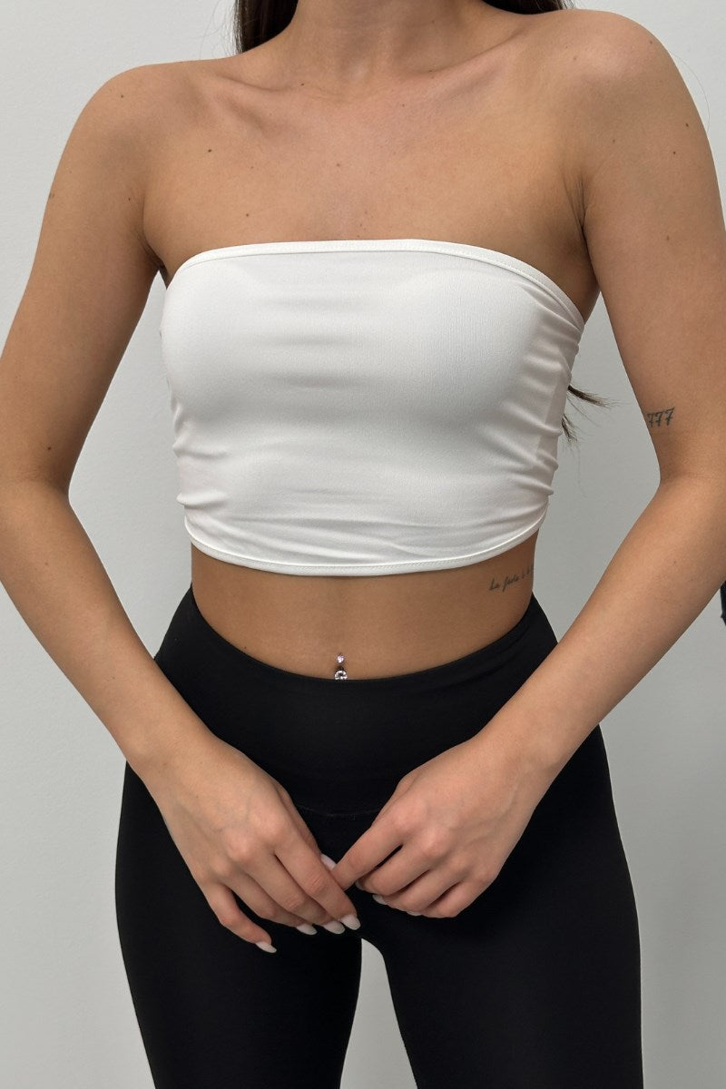 Kadın Crop Top Straplez Basic Sırtı Kopçalı Büstiyer
