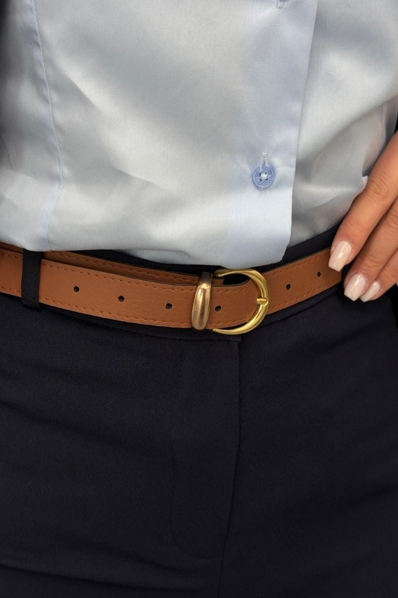 Kadın İkili Alt Üst Takım Kemerli Çizgili Astarlı Cep Detaylı Regular Blazer Ceket Pantolon Takım