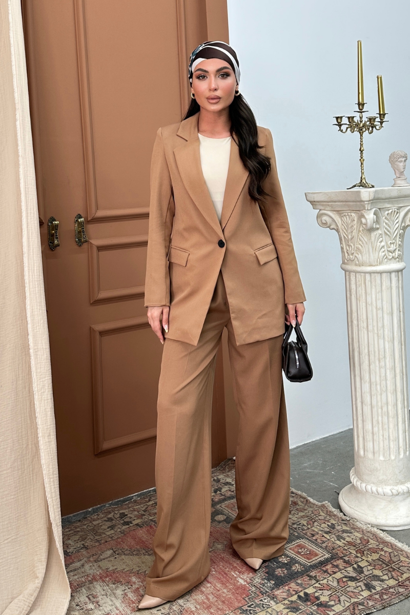 Kadın Blazer Ceket Rahat Kalıp Astarlı Tek Düğmeli Ceket