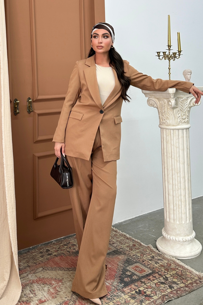 Kadın Blazer Ceket Rahat Kalıp Astarlı Tek Düğmeli Ceket