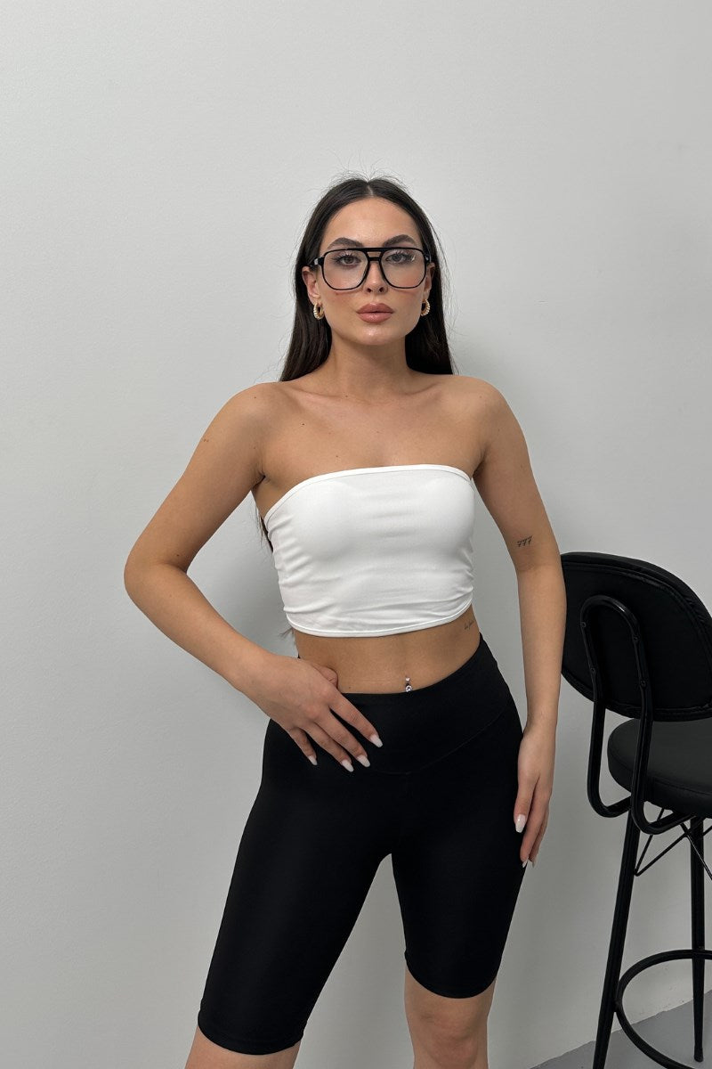 Kadın Crop Top Straplez Basic Sırtı Kopçalı Büstiyer