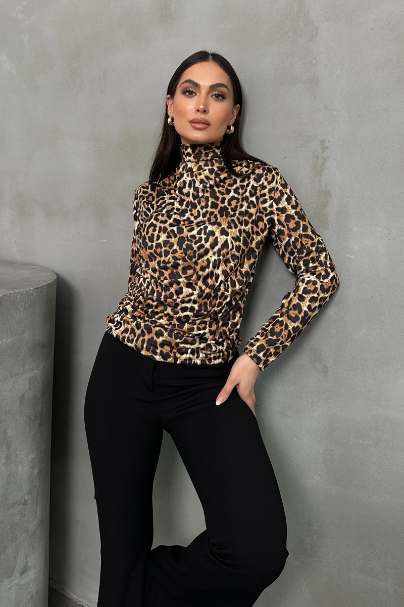 Kadın Bluz Drapeli Uzun Kollu Sandy Kumaş