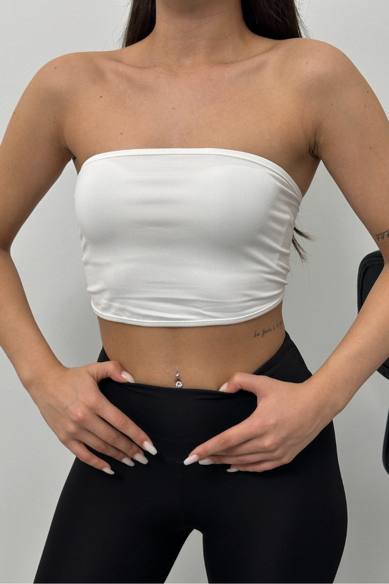 Kadın Crop Top Straplez Basic Sırtı Kopçalı Büstiyer
