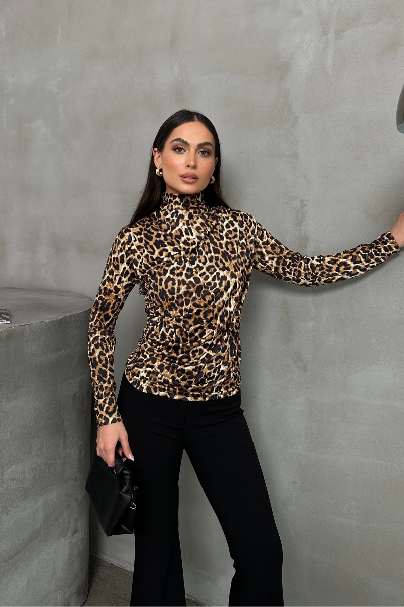 Kadın Bluz Drapeli Uzun Kollu Sandy Kumaş