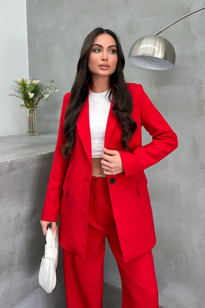 Kadın Blazer Ceket Rahat Kalıp Astarlı Tek Düğmeli Ceket