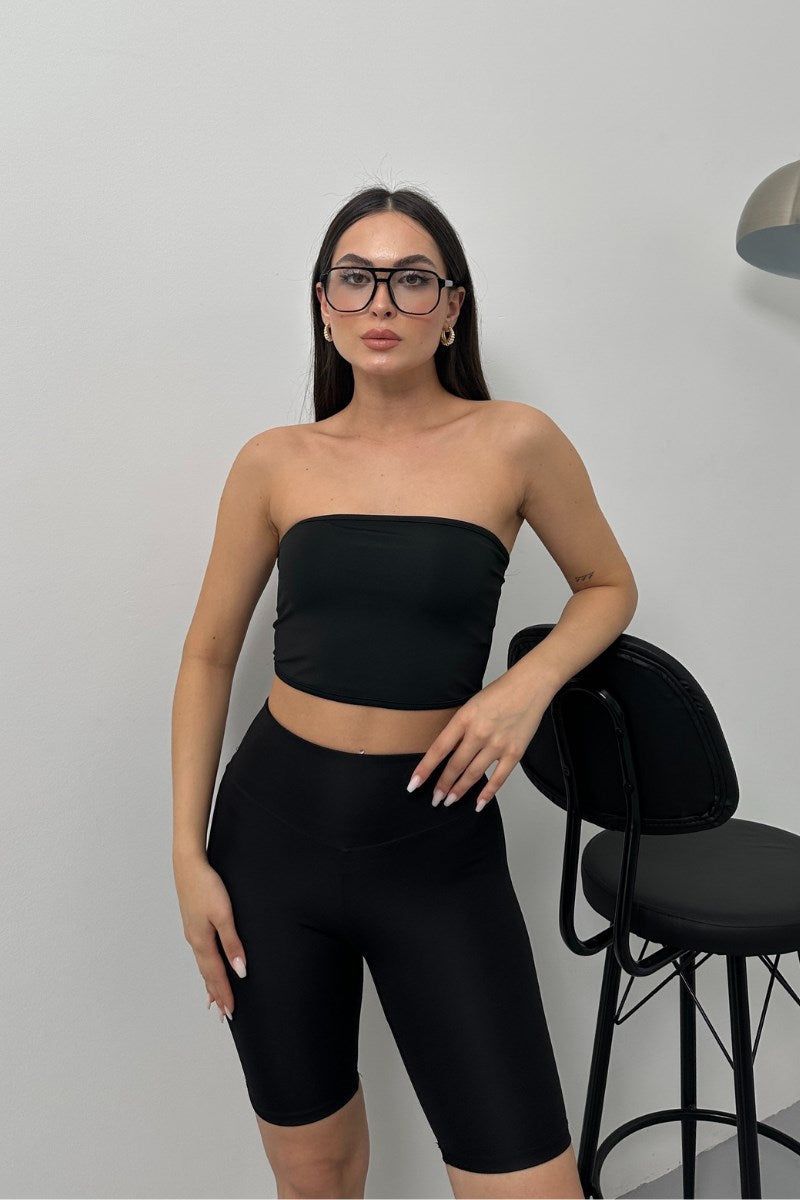 Kadın Crop Top Straplez Basic Sırtı Kopçalı Büstiyer