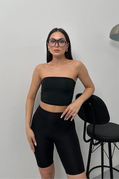 Kadın Crop Top Straplez Basic Sırtı Kopçalı Büstiyer