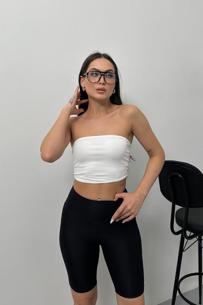 Kadın Crop Top Straplez Basic Sırtı Kopçalı Büstiyer