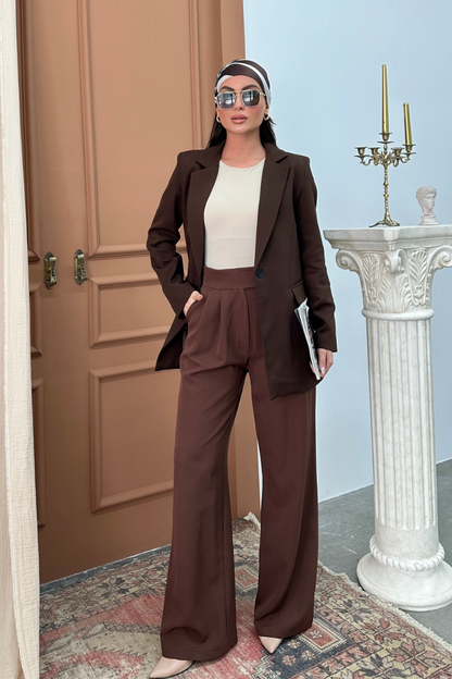 Kadın Blazer Ceket Rahat Kalıp Astarlı Tek Düğmeli Ceket