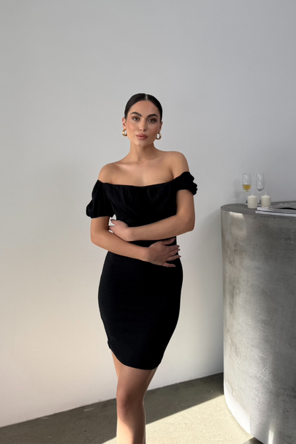 Kadın Elbise Mini Yazlık Kısa Kollu Yaka Detaylı Esnek Bodycon Elbise