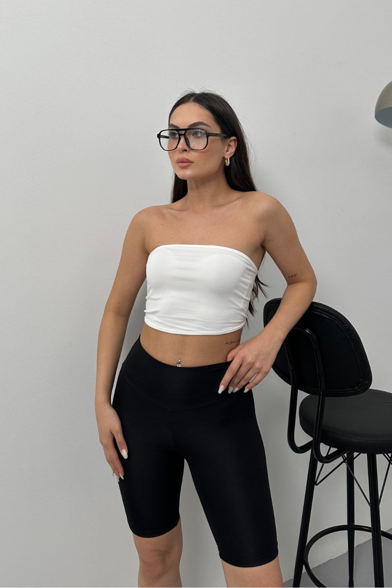 Kadın Crop Top Straplez Basic Sırtı Kopçalı Büstiyer